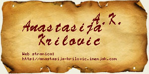 Anastasija Krilović vizit kartica